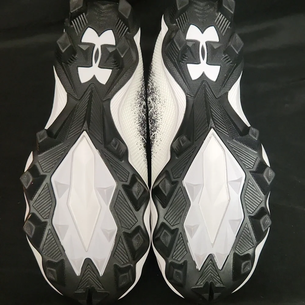Under Armour Kids White and Black Gradient Cleats